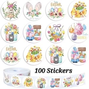 Easter Themed Stickers - 100 Count
